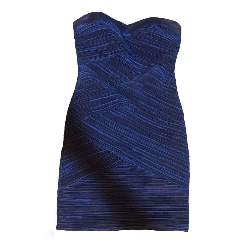 Forever 21 blue strapless bodycon mini dress